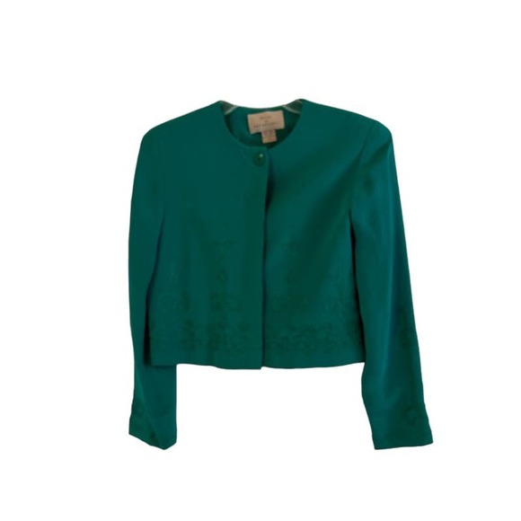 Design By Pat Argenti Ladies Pantsuit Size 4 Green 100% Silk - Picture 1 of 10